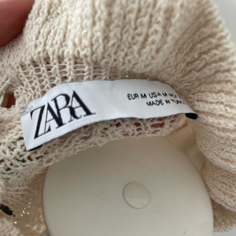 Zara Ruffled Knit Pearl Sweater